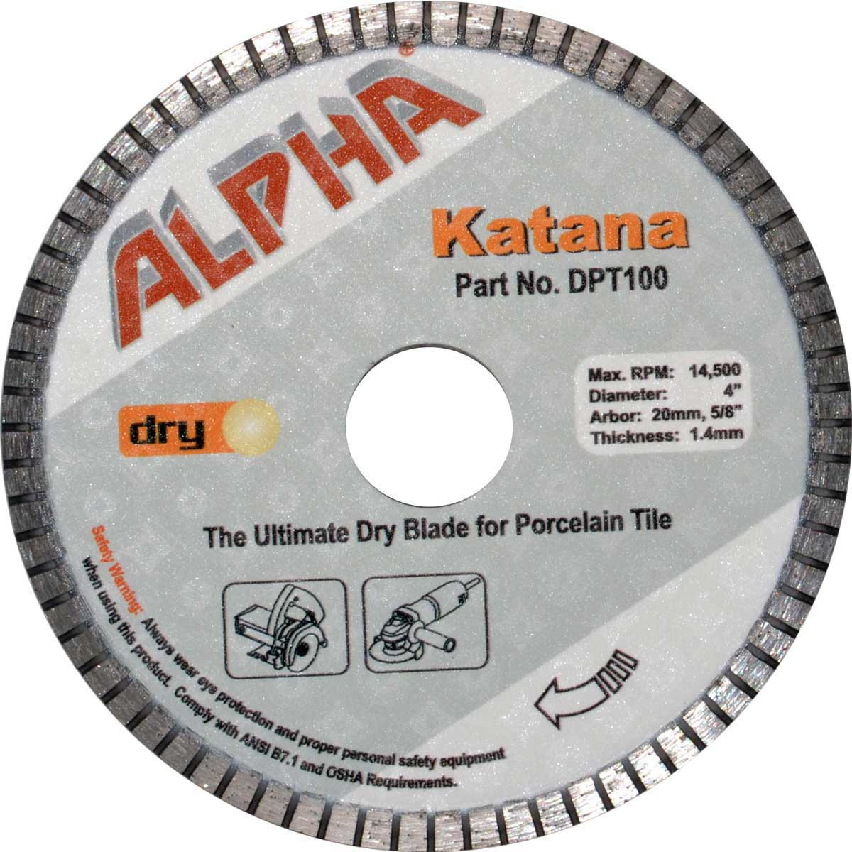 Alpha Dpt100 Katana 4 Dry Tile Blade Alpha Dpt100 Katana 4